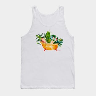 Catfished | Reverse Mermaid in Bathtub Watercolor Tank Top